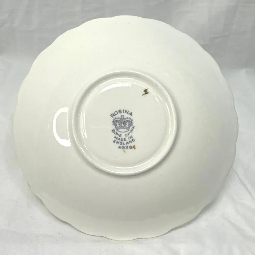 Vintage Rosina England Floral Bone China Tea Cup & Saucer‎